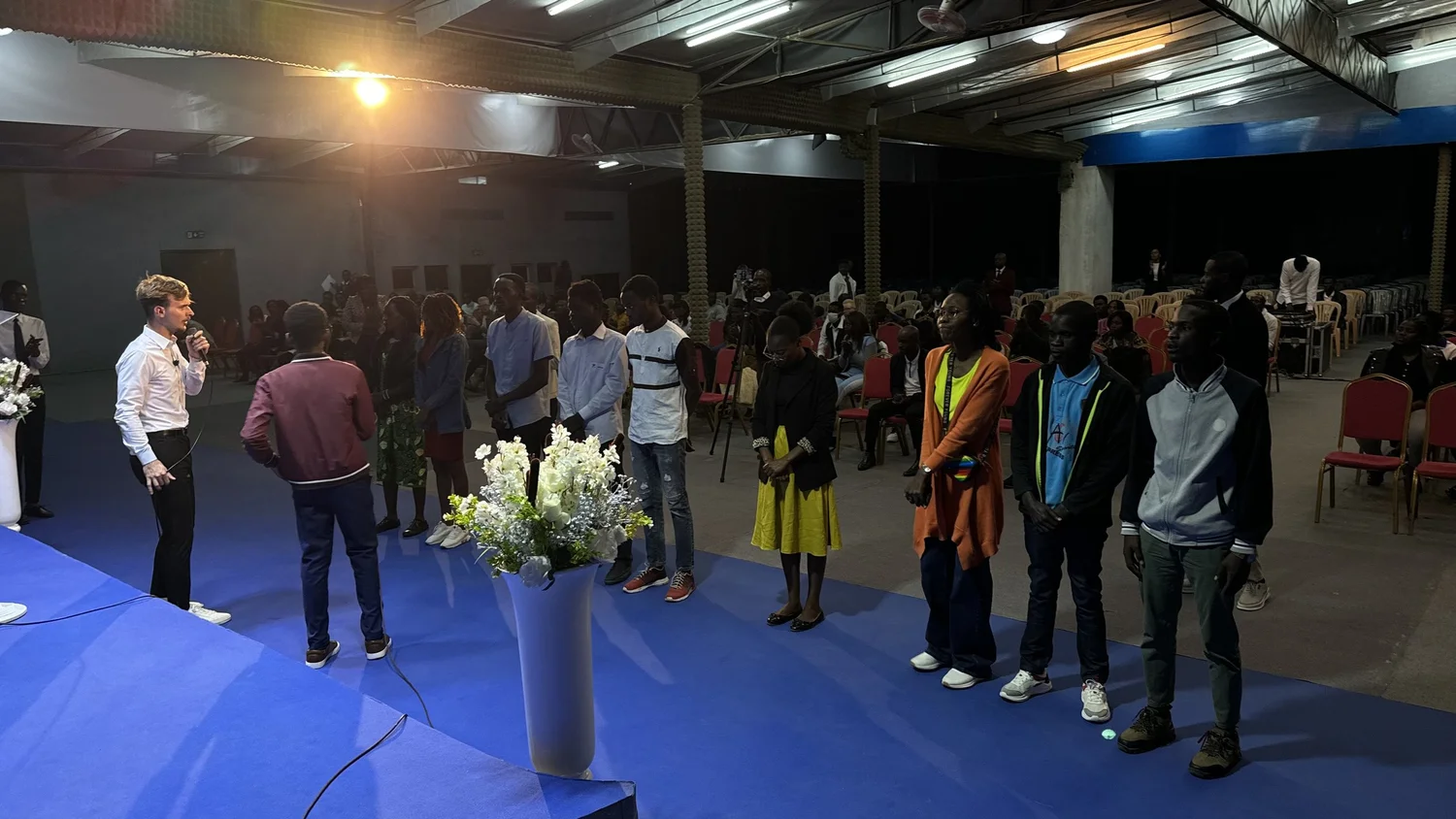 Altar call at a ministry event
